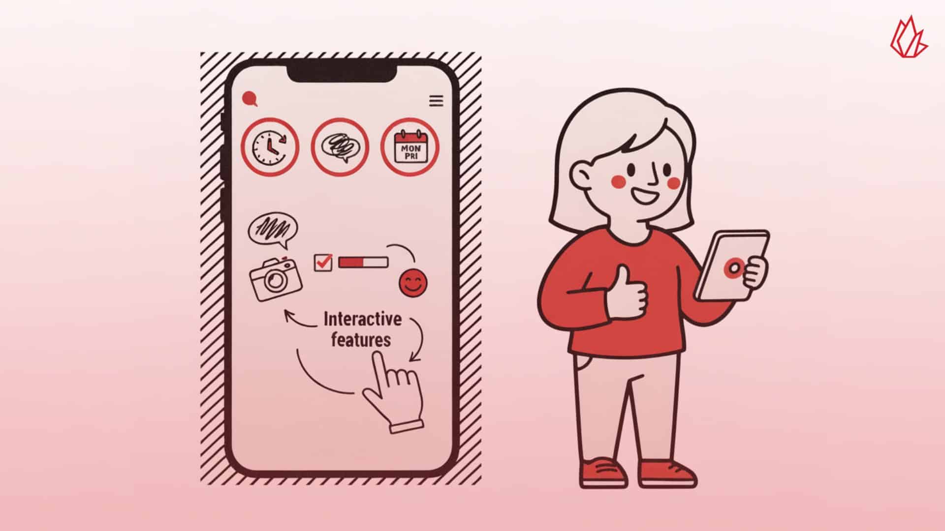 This image shows a person holding a tablet next to a phone displaying a variety of interactive features. It represents how social media stories offer opportunities for ephemeral, authentic content that feels personal and immediate. Brands use these features, like polls and questions, to encourage audience participation and build community engagement.